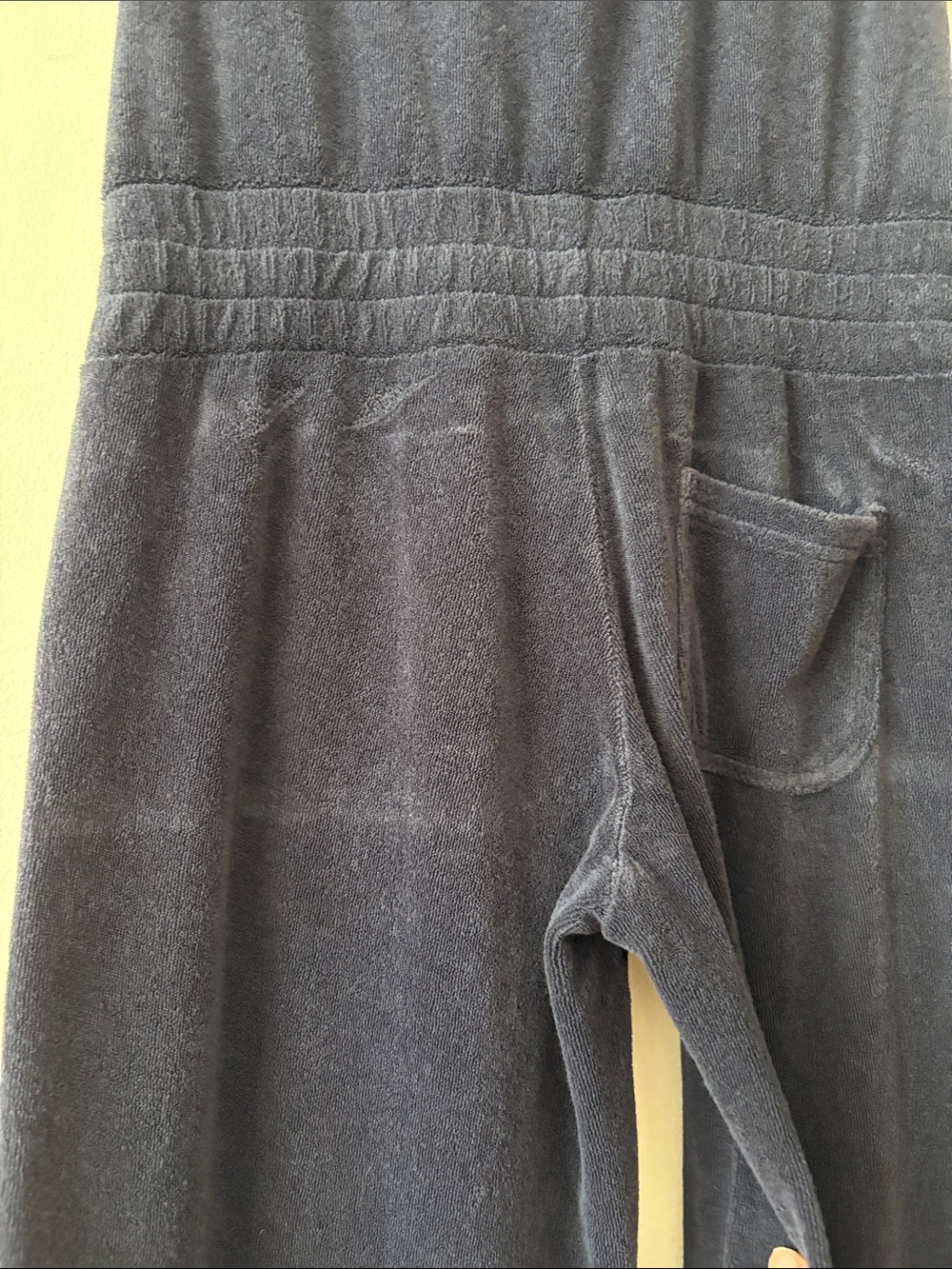 Juicy Couture Y2K Vintage Terry Cloth Navy Wide-Leg Romper - Picture 15 of 15